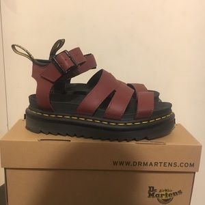Dr. Martens Blaire Sandals with Yellow Stitch